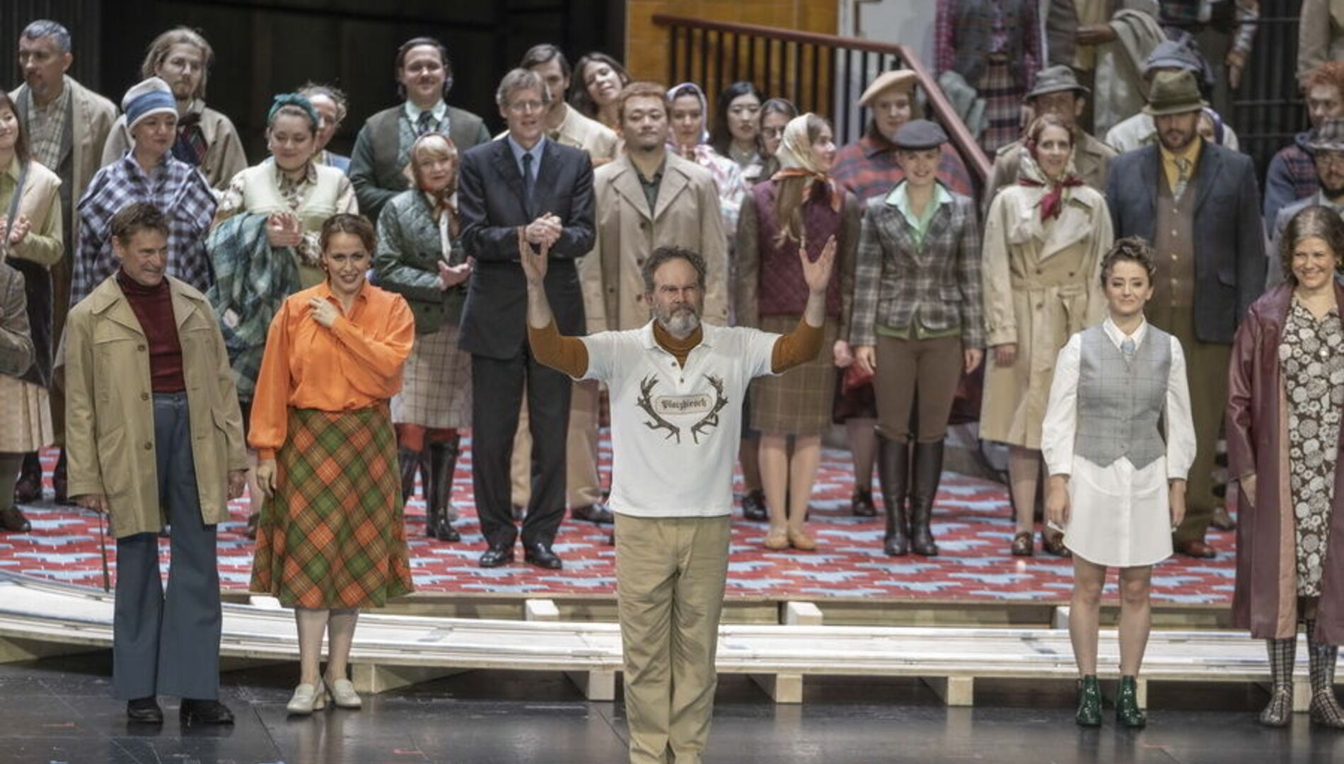 Джеральд Финли, Богдан Волков, Елена Стихина  в опере Дж. Верди «Фальстаф». Зальцбургский фестиваль