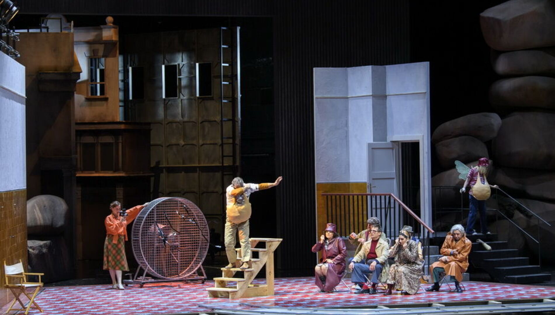 Джеральд Финли, Богдан Волков, Елена Стихина  в опере Дж. Верди «Фальстаф». Зальцбургский фестиваль